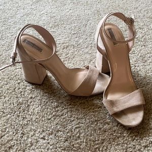 Strapy nude heels